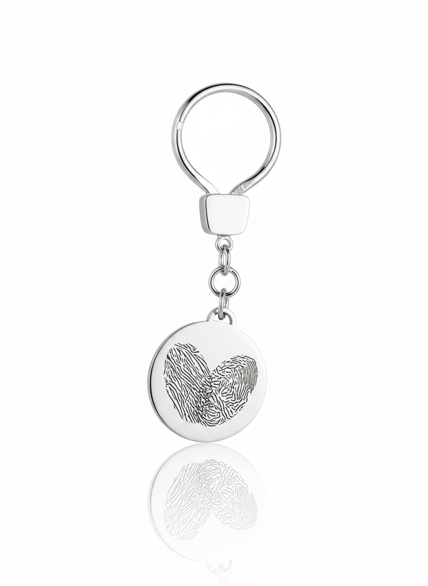 Round keychain Fingerprint