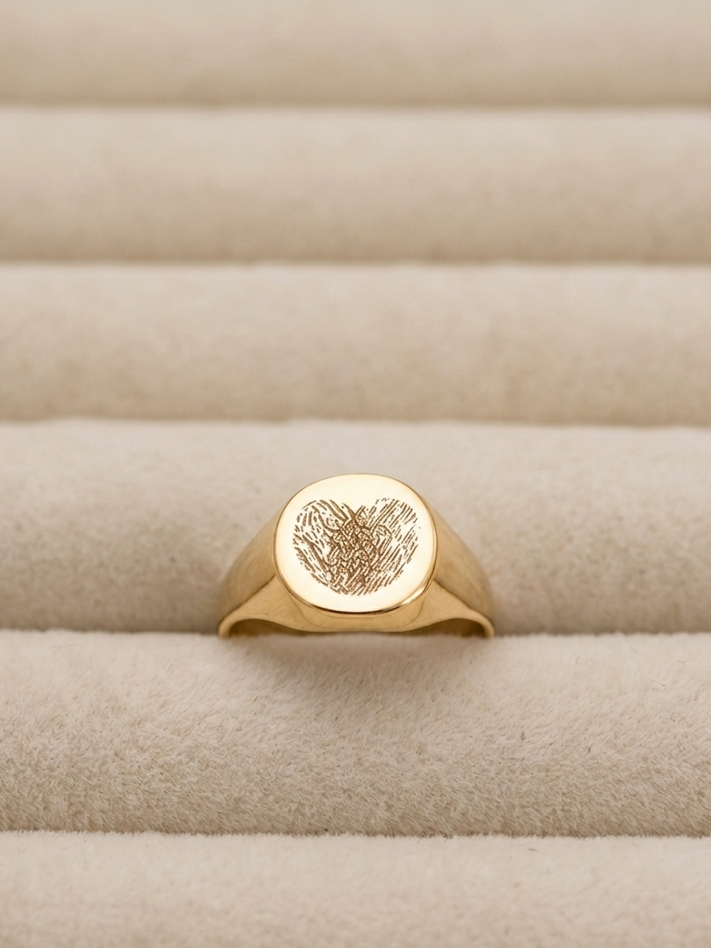 Fingerprint Pinky Ring for Men & Women