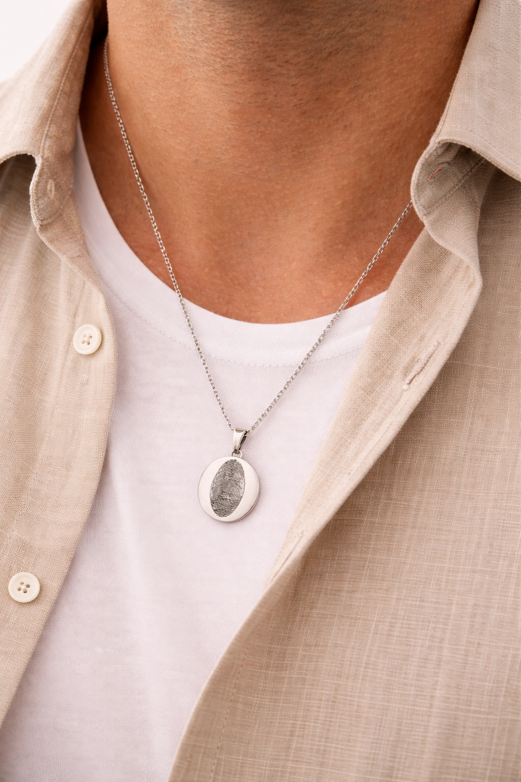 Fingerprint Necklace for Men