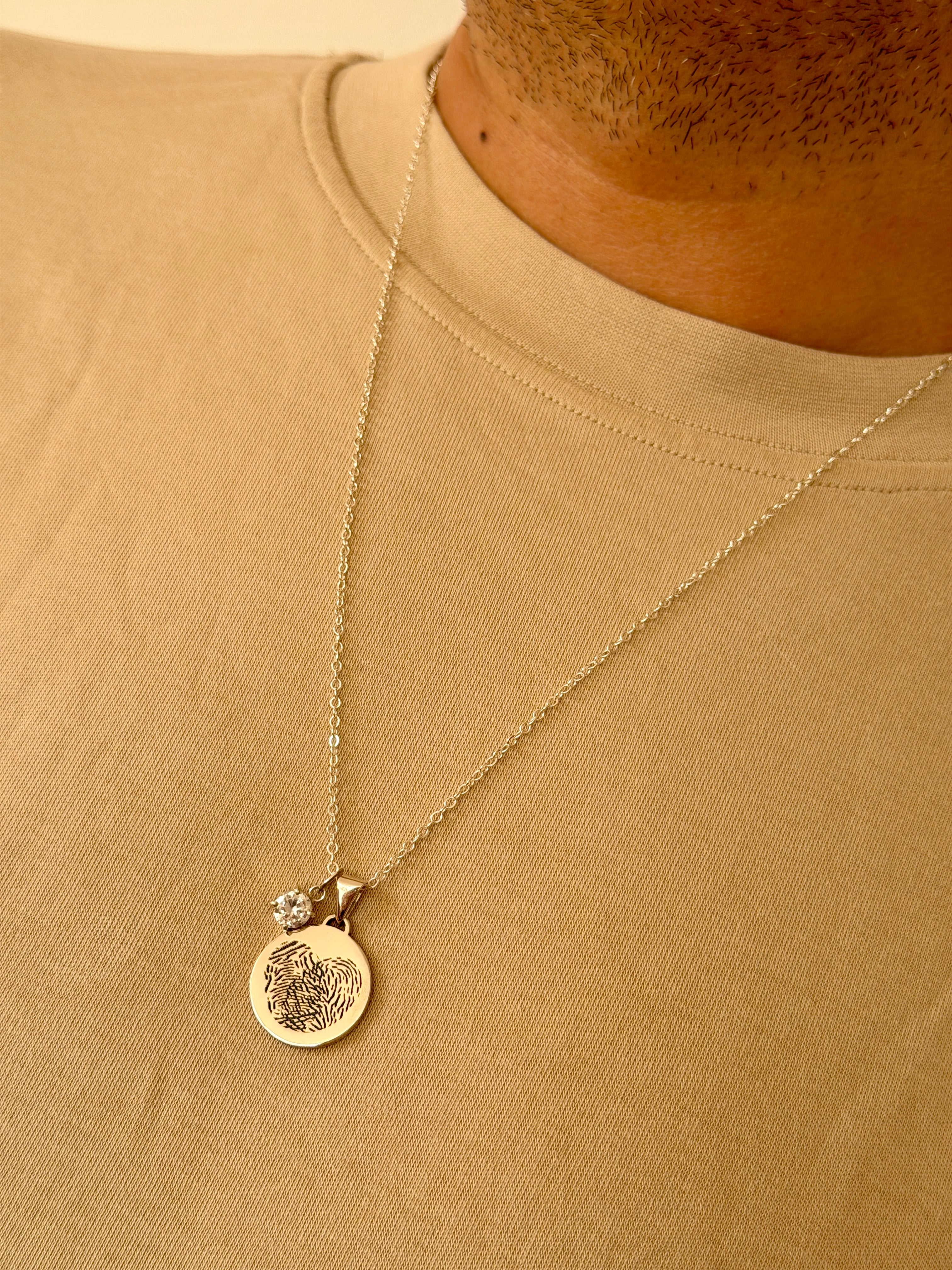 Fingerprint Necklace for Men