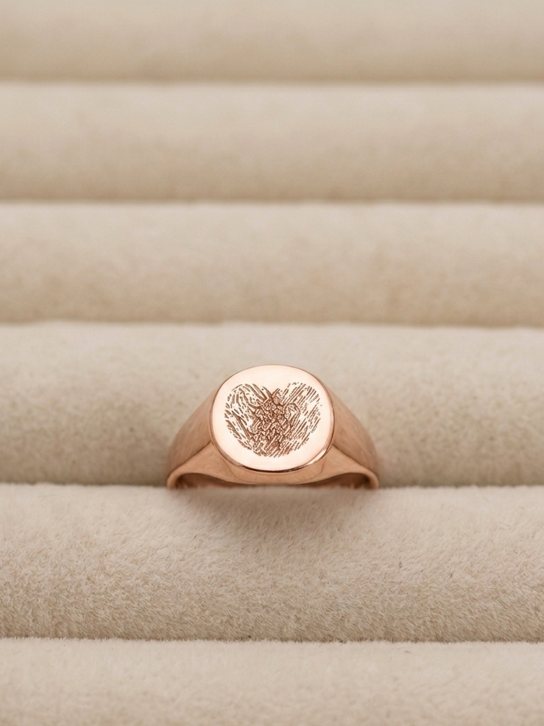Fingerprint Pinky Ring for Men & Women