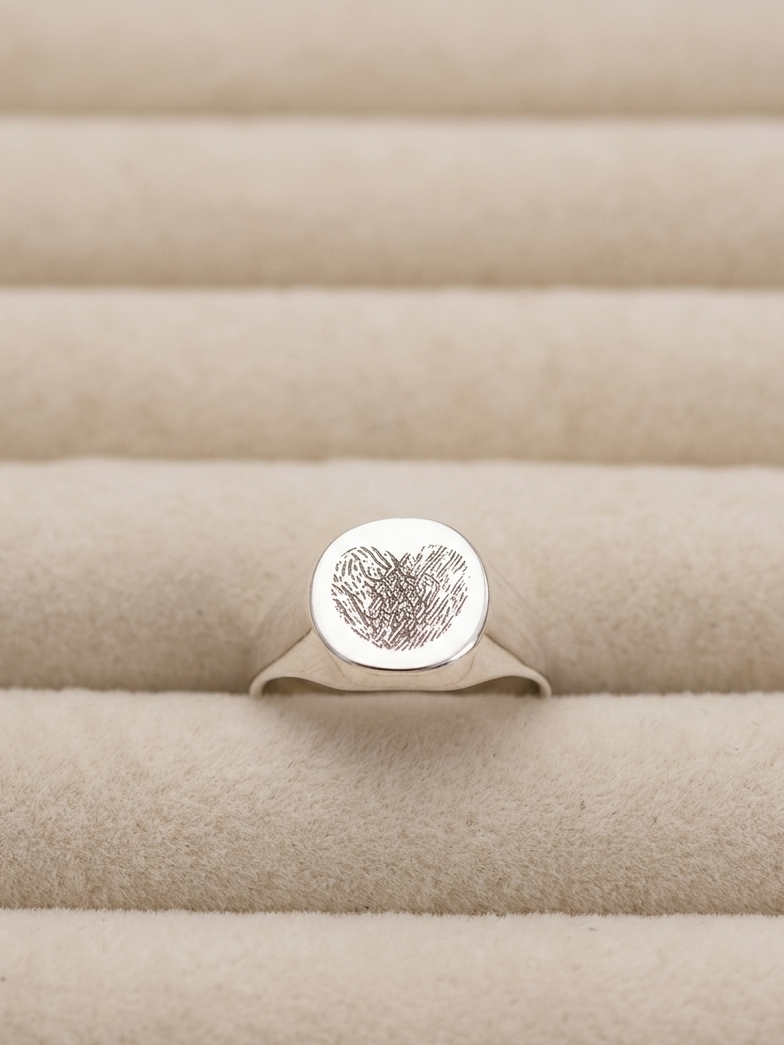 Fingerprint Pinky Ring for Men & Women