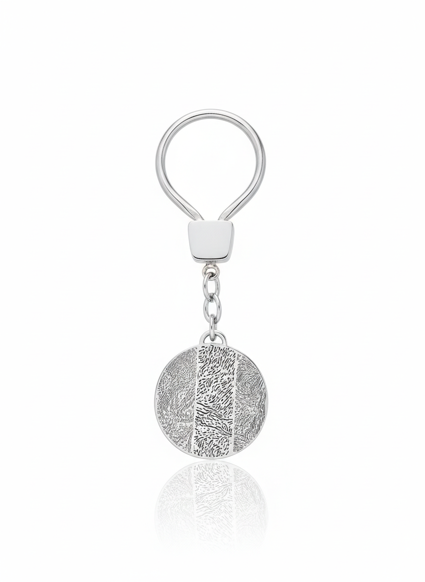 Round keychain Fingerprint