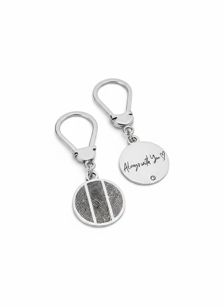 Round keychain Fingerprint