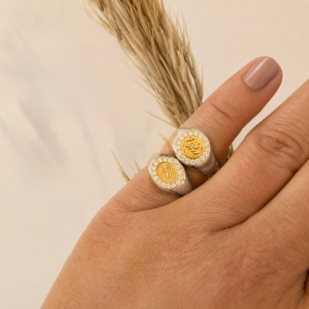 Customized Oval Pinky Ring